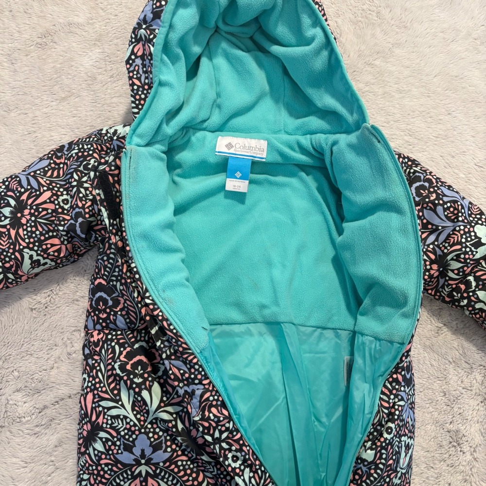 Columbia Snuggly Bunny Down Bunting Snow Suit‎ Floral Print 18-24 Months - Picture 6 of 12